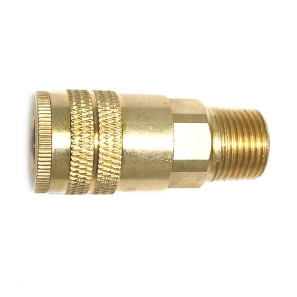 Interstate Pneumatics 1/4 Inch Industrial Brass Coupler x 3/8 Inch Male NPT CH461B